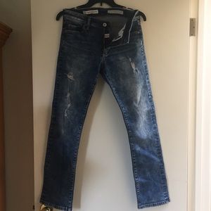 Pilcro denim distressed slim straight Jean